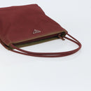 PRADA Tote Bag Nylon Bordeaux Silver Auth 163266-7