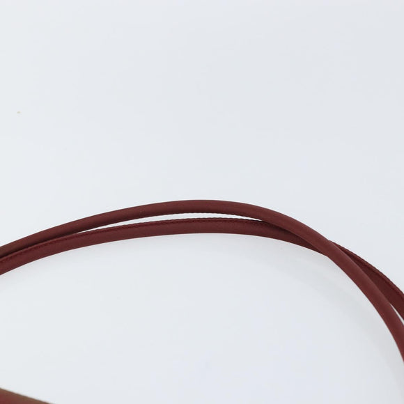 PRADA Tote Bag Nylon Bordeaux Silver Auth 163266