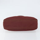 PRADA Tote Bag Nylon Bordeaux Silver Auth 163266-5
