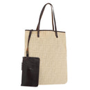 FENDI Zucca Canvas Tote Bag Ivory Auth 163267-1
