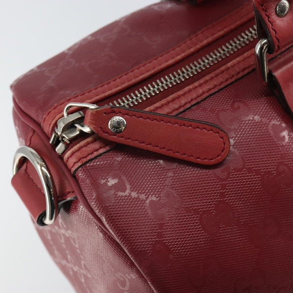 GUCCI GG implementation Boston Bag PVC Pink Silver 193603 Auth 163268