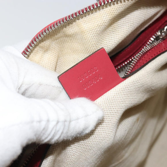 GUCCI GG implementation Boston Bag PVC Pink Silver 193603 Auth 163268