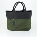 PRADA Hand Bag Nylon Black Silver Auth 163269-22