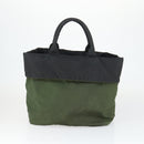PRADA Hand Bag Nylon Black Silver Auth 163269-23