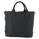 PRADA Hand Bag Nylon Black Silver Auth 163269-2