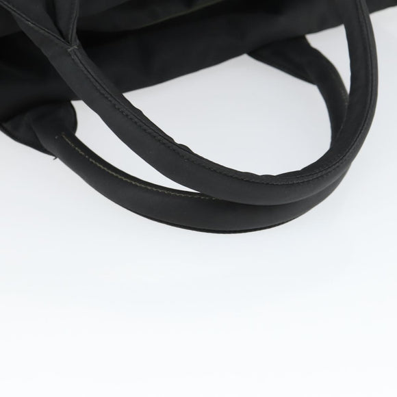 PRADA Hand Bag Nylon Black Silver Auth 163269