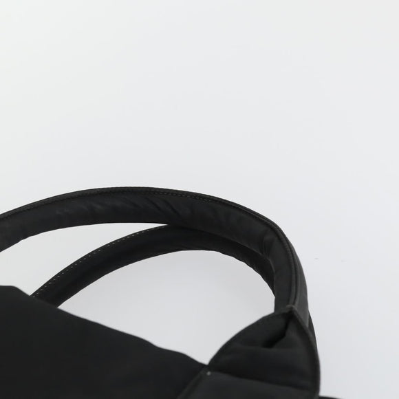 PRADA Hand Bag Nylon Black Silver Auth 163269