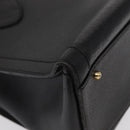 GUCCI Bamboo Hand Bag Leather Black Gold 02 1059 260 Auth 163270-9