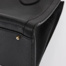 GUCCI Bamboo Hand Bag Leather Black Gold 02 1059 260 Auth 163270-14