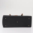GUCCI Bamboo Hand Bag Leather Black Gold 02 1059 260 Auth 163270-5