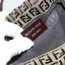 FENDI Zucchino Canvas Mamma Baguette Shoulder Bag Beige Gold Auth 163271-12