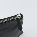 BALENCIAGA Clutch Bag Leather Black Silver 373834 Auth 163272-12
