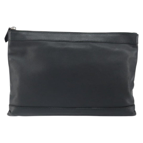 BALENCIAGA Clutch Bag Leather Black Silver 373834 Auth 163272