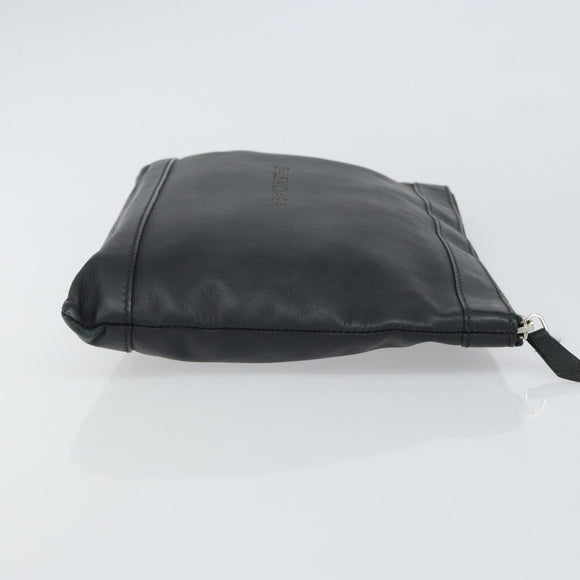 BALENCIAGA Clutch Bag Leather Black Silver 373834 Auth 163272