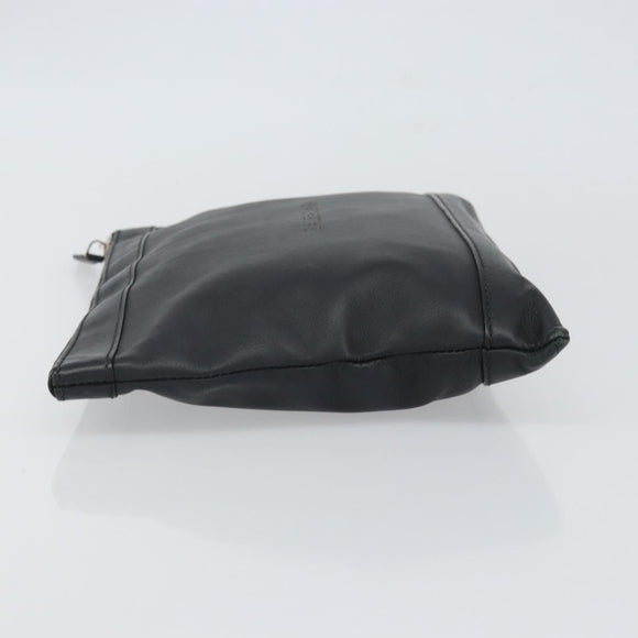 BALENCIAGA Clutch Bag Leather Black Silver 373834 Auth 163272