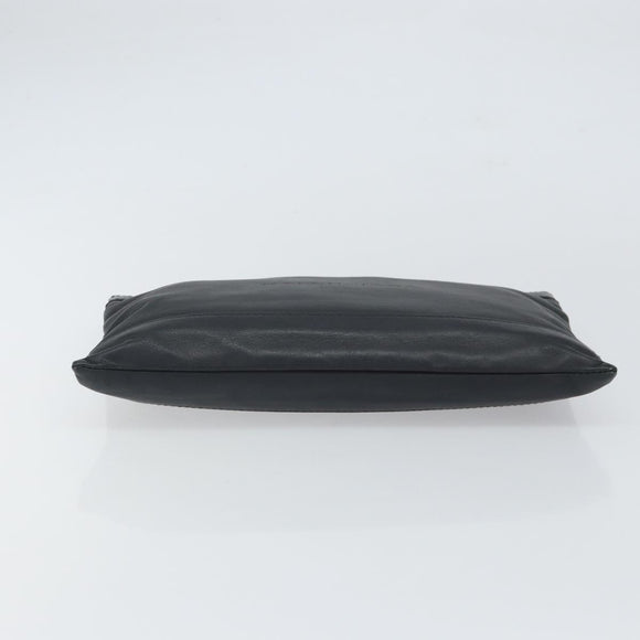 BALENCIAGA Clutch Bag Leather Black Silver 373834 Auth 163272