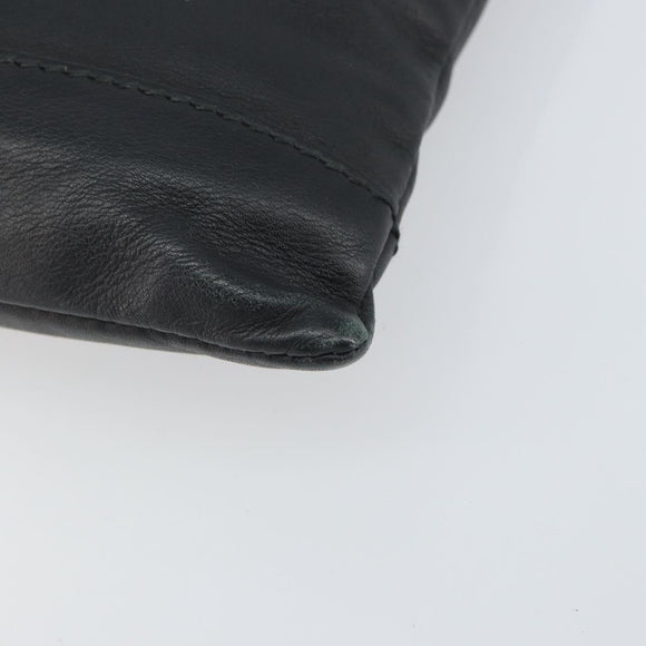 BALENCIAGA Clutch Bag Leather Black Silver 373834 Auth 163272