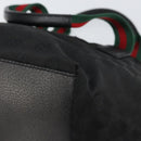 GUCCI GG Canvas Web Sherry Line Hand Bag Nylon Black Silver 131228 Auth 163273-12