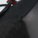 GUCCI GG Canvas Web Sherry Line Hand Bag Nylon Black Silver 131228 Auth 163273-13