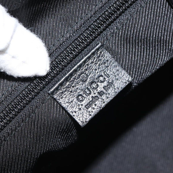 GUCCI GG Canvas Web Sherry Line Hand Bag Nylon Black Silver 131228 Auth 163273