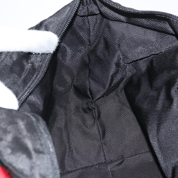 GUCCI GG Canvas Web Sherry Line Hand Bag Nylon Black Silver 131228 Auth 163273