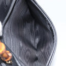 GUCCI Bamboo Hand Bag Leather 2way Black Gold 001 095 1878 Auth 163274-25