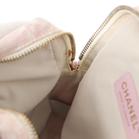 CHANEL New Travel Line Shoulder Bag Pink Gold CC Auth 163276