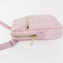 CHANEL New Travel Line Shoulder Bag Pink Gold CC Auth 163276-4