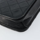 CHANEL Matelasse Chain Shoulder Bag Lamb Skin Black Gold CC Auth 163277-11