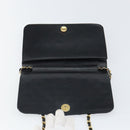 CHANEL Matelasse Chain Shoulder Bag Lamb Skin Black Gold CC Auth 163277-15