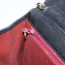 CHANEL Matelasse Chain Shoulder Bag Lamb Skin Black Gold CC Auth 163277-20
