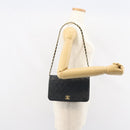 CHANEL Matelasse Chain Shoulder Bag Lamb Skin Black Gold CC Auth 163277-22
