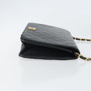CHANEL Matelasse Chain Shoulder Bag Lamb Skin Black Gold CC Auth 163277-4