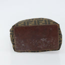 FENDI Zucca Canvas Hand Bag Brown Black Auth 163278-6