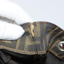 FENDI Zucca Canvas Hand Bag Brown Black Auth 163278-10