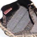 FENDI Zucca Canvas Hand Bag Brown Black Auth 163278-11