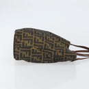 FENDI Zucca Canvas Hand Bag Brown Black Auth 163278-3