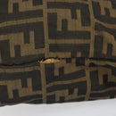 FENDI Zucca Canvas Hand Bag Brown Black Auth 163278-4