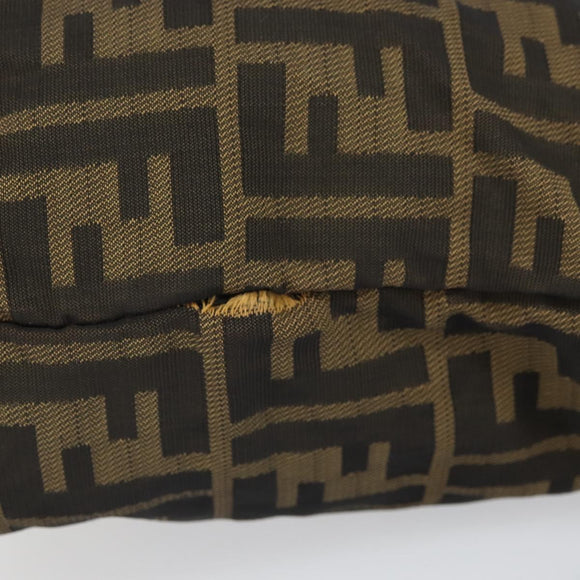 FENDI Zucca Canvas Hand Bag Brown Black Auth 163278