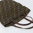 FENDI Zucca Canvas Hand Bag Brown Black Auth 163278-7