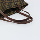 FENDI Zucca Canvas Hand Bag Brown Black Auth 163278-8