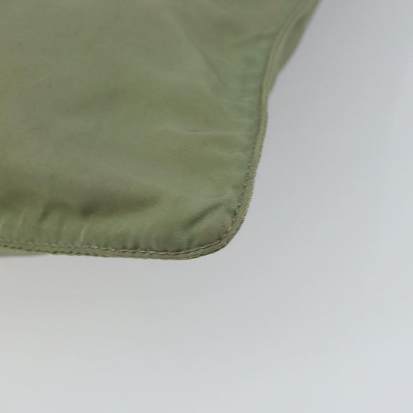 PRADA Shoulder Bag Nylon Green Gold Auth 163281
