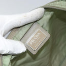 PRADA Shoulder Bag Nylon Green Gold Auth 163281-18