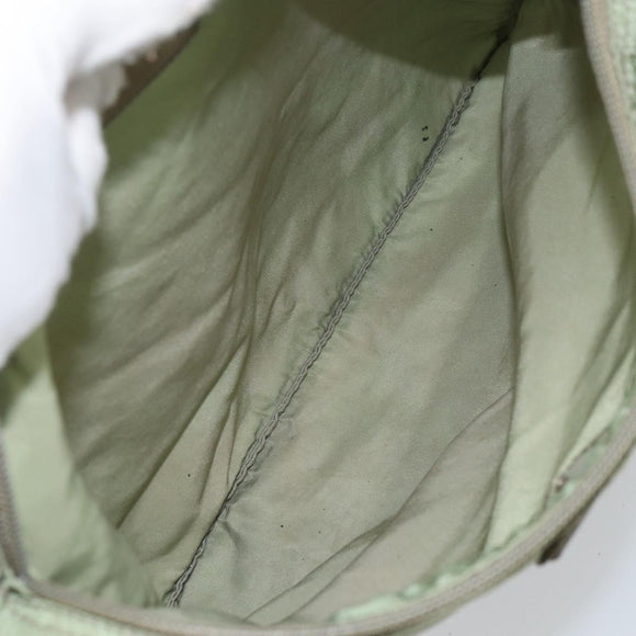 PRADA Shoulder Bag Nylon Green Gold Auth 163281