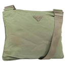 PRADA Shoulder Bag Nylon Green Gold Auth 163281-1