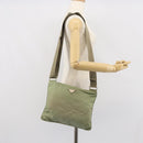 PRADA Shoulder Bag Nylon Green Gold Auth 163281-21