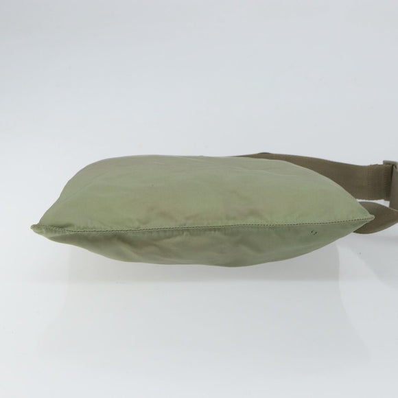 PRADA Shoulder Bag Nylon Green Gold Auth 163281