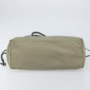 PRADA Tote Bag Nylon Beige Gold Auth 163284-5