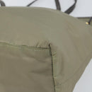 PRADA Tote Bag Nylon Beige Gold Auth 163284-14