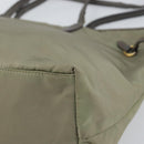 PRADA Tote Bag Nylon Beige Gold Auth 163284-16
